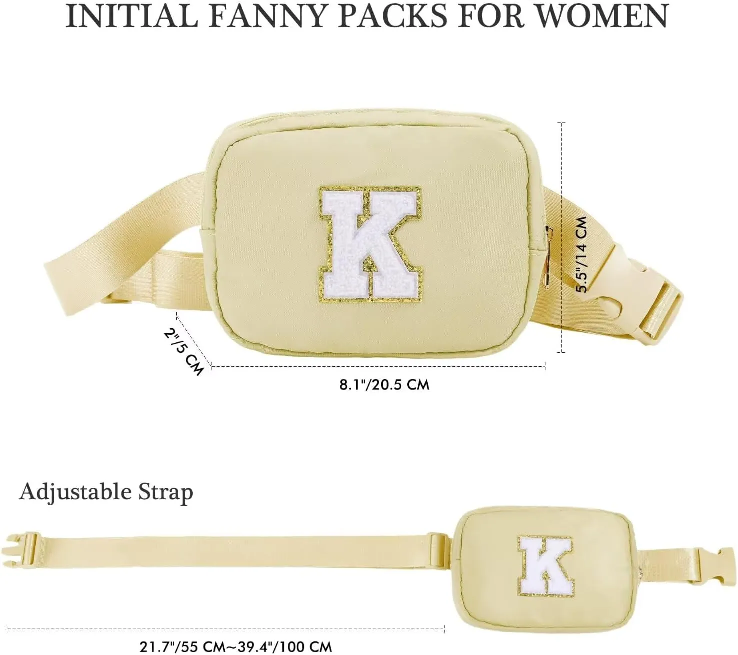YOOLIFE Fanny Packs - Crossbody Belt Bags for Women, Khaki, Small Sling Bags for Travel & Gifts